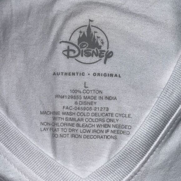 Walt Disney World Mickey Mouse V-Neck Gold Foil Tee Shirt Large - Picture 4 of 4